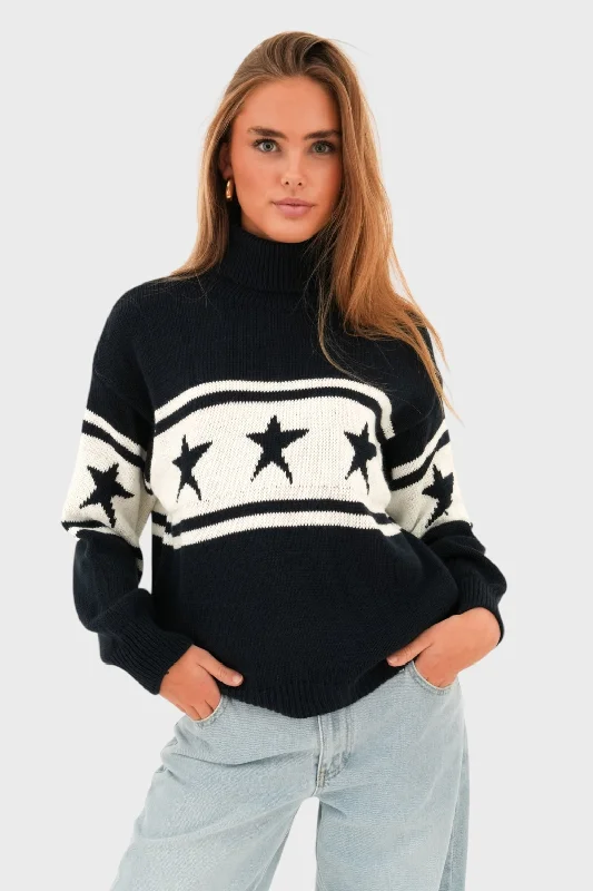 Cashmere women's sweater"Cosy star" sweater navy