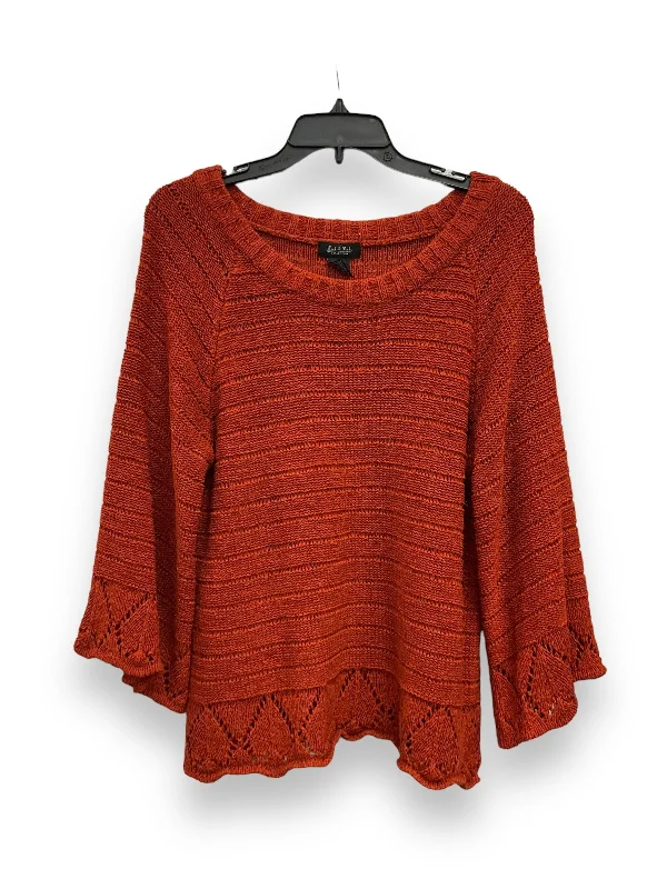 Bodycon women's sweaterOrange Sweater Short Sleeve Peck And Peck, Size Xl