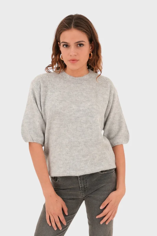 Mustard yellow women's sweater"Noa" sweater grey