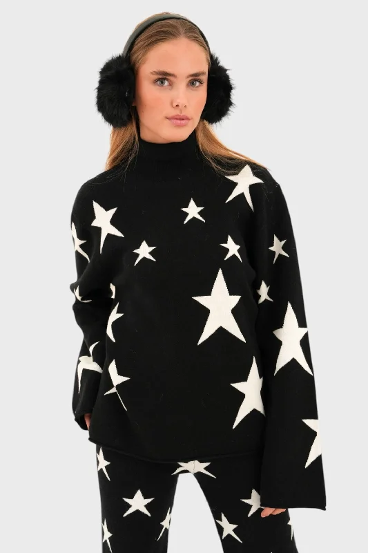 Luxury women's sweater"Starlit" sweater black