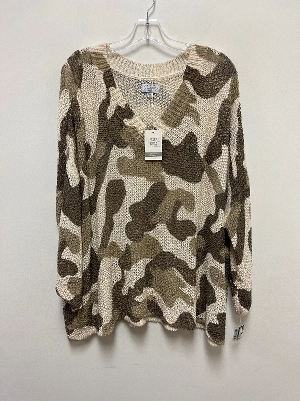 Faux fur women's sweaterCamouflage Print Sweater Mudpie, Size M