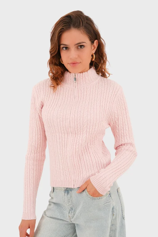 Asymmetric women's sweater"Ivy" vest pink