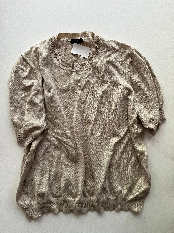 Animal print women's sweaterSweater Short Sleeve By J Crew In Beige, Size: 2x