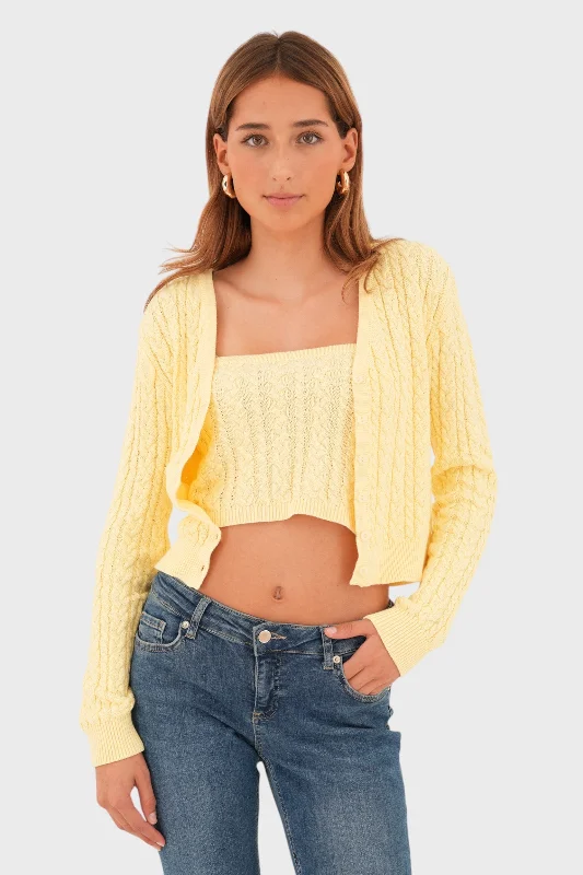 Local artisan women's sweater"Maddie" set yellow