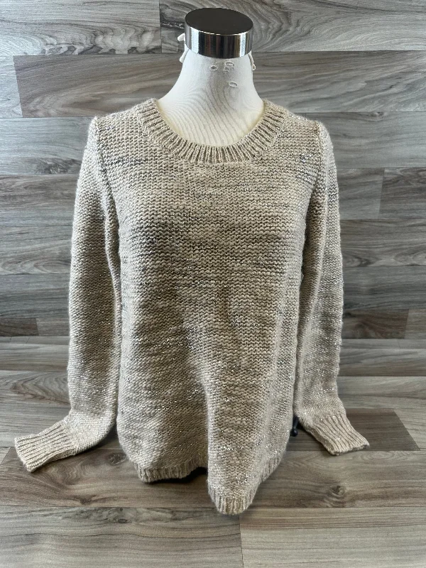 Burgundy women's sweaterSweater By Banana Republic In Silver & Tan, Size: M