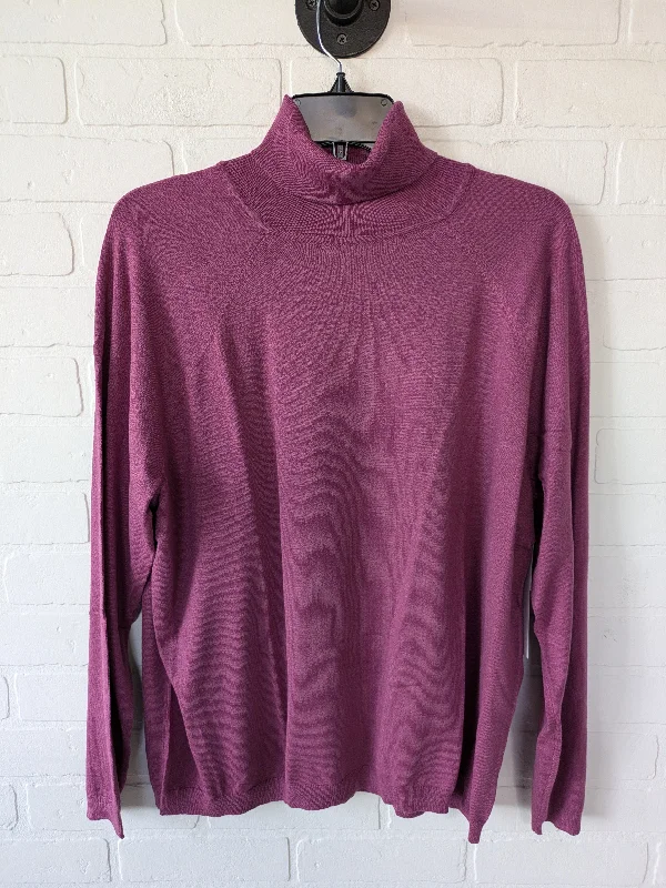 High-low hem women's sweaterSweater By Talbots In Purple, Size: 2x