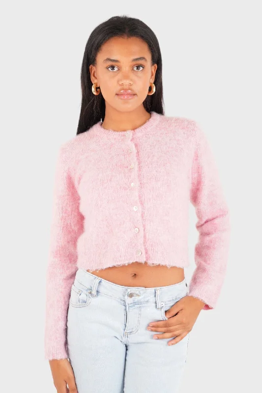 Winter white women's sweater"Jolie" vest pink