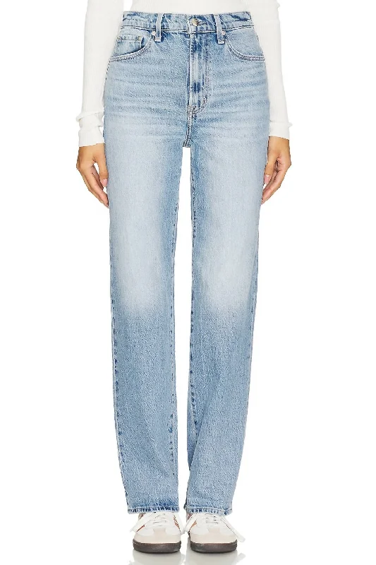 Dark wash jeans with whiskering and fading at the thighsCassie Straight Leg Jean In Fonda