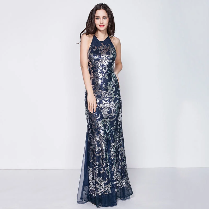 Short and sweet dresses for womenJodie Backless Embroidered Sequin Maxi Dress