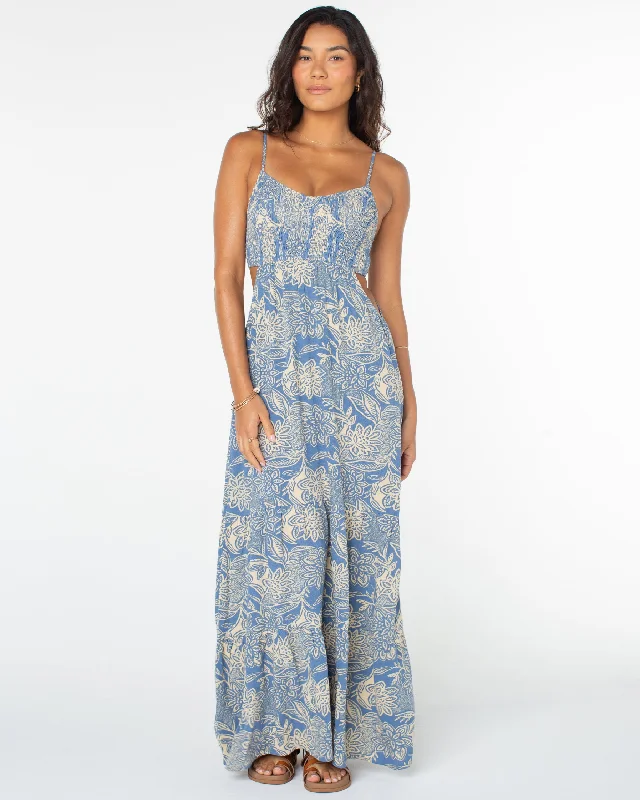 Tight-fitting dresses for womenHot Tropics Maxi Dress - Infinity Blue Lotus Batik