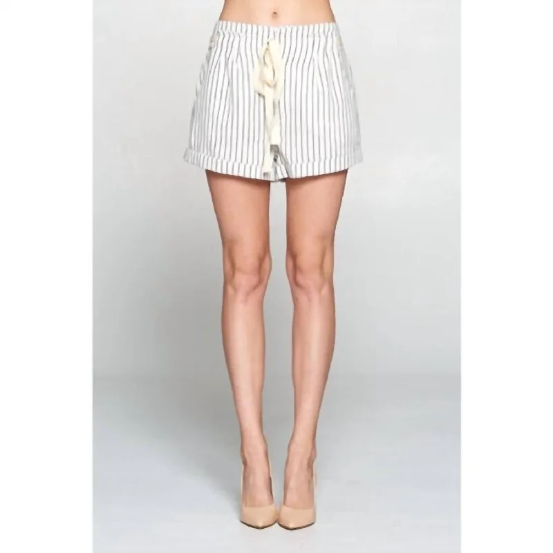 Evening women's maxi skirtsStripped Shorts In White