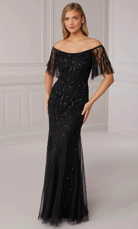 Velvet dresses for womenAdrianna Papell Platinum 40422 - Off Shoulder Sheath Gown