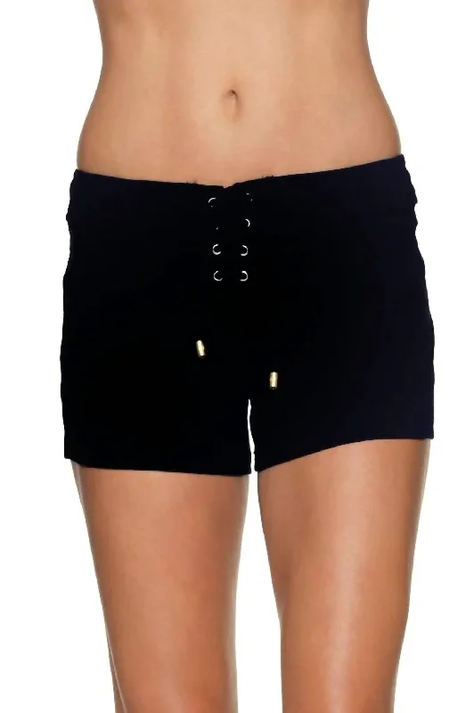 Handmade women's skirts4" Board Short In Black