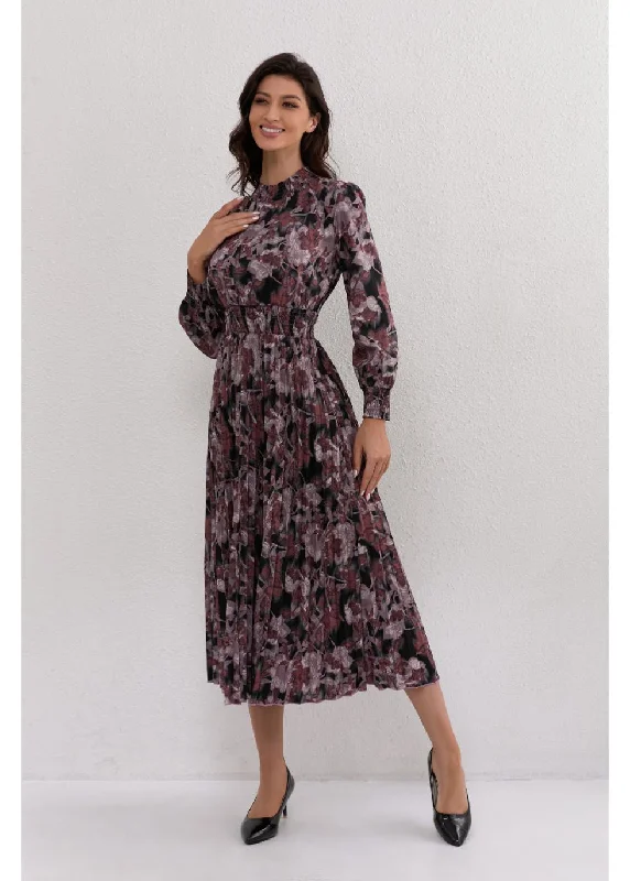 Wrap dresses for womenMauve Floral Midi Dress