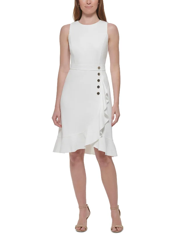 Little white dresses (LWDs) for womenWomens Button Detail Mini Sheath Dress