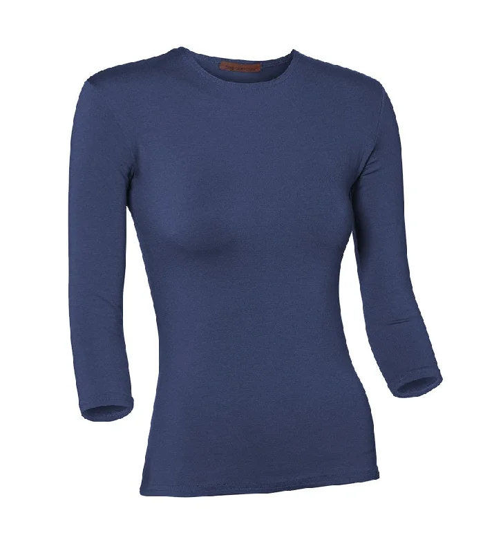 lingerie with lace overlays and adjustable cupsPB&J Ladies Modal 3/4 Sleeve Shell - Royal Blue