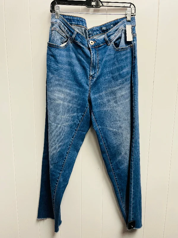 Dark wash jeans with whiskering and fading at the thighsJeans Straight By J. Jill In Blue Denim, Size: 16