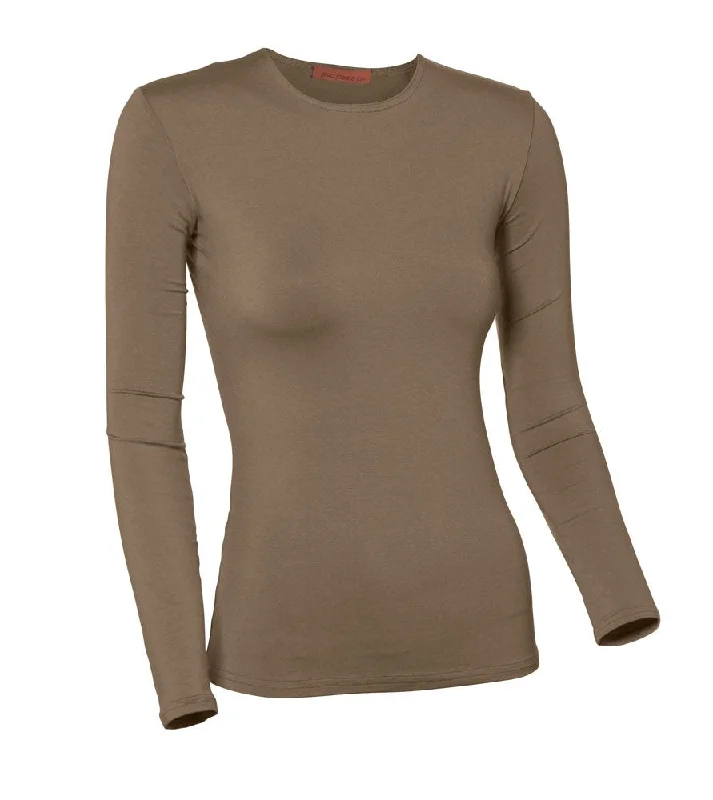 sleepwear lingerie setsPB&J Ladies Modal Long Sleeve Shell - Taupe