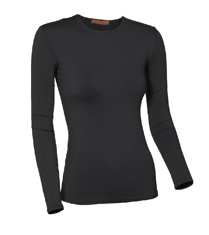 lingerie with lace details on the cupsPB&J Ladies Modal Long Sleeve Shell - Charcoal