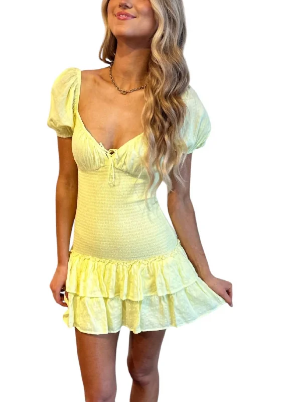 High-low hem dresses for womenSummer Sun Mini Dress In Yellow