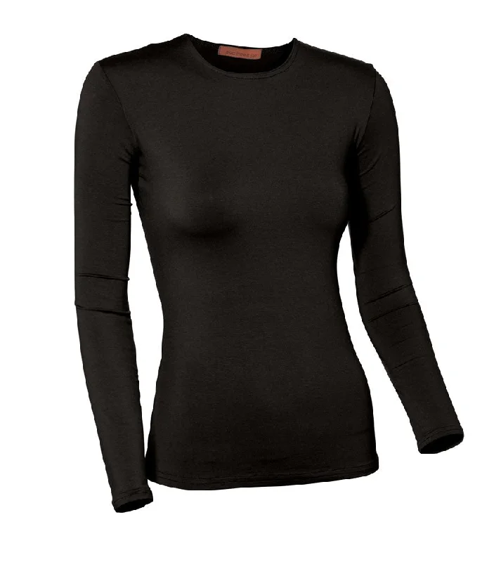 silk lingerie setsPB&J Ladies Cotton Long Sleeve Shell - Black