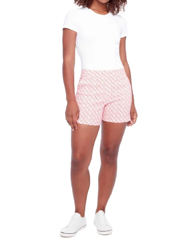 Wide-leg women's pantsLisa Short In Coral Trellis Print