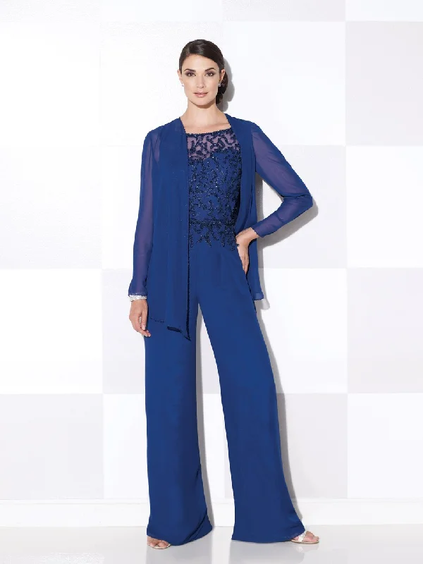 Satin dresses for womenCameron Blake by Mon Cheri - Beaded Pantsuit with Jacket 115620W