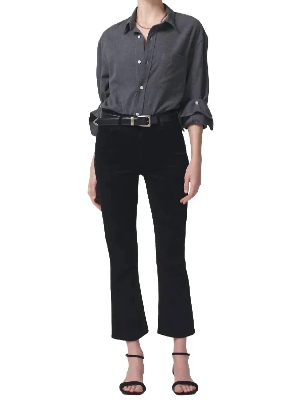 Stretch denim jeans with a fitted waist and loose legsIsola Cropped Boot Corduroy Jeans In Black