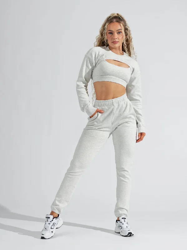 satin lingerie with lace details on the bustCloud Jogger - Heather Grey