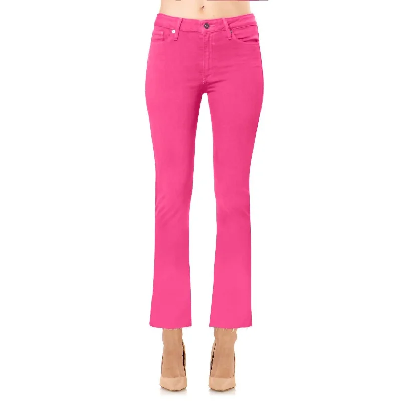 Skinny jeans with a cropped hem for a trendy lookStarlet Boot Cut Crop Jeans In Raspberry Beret