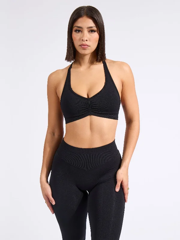 sleepwear and lingerie setsHalter Seamless Sports Bra - Black