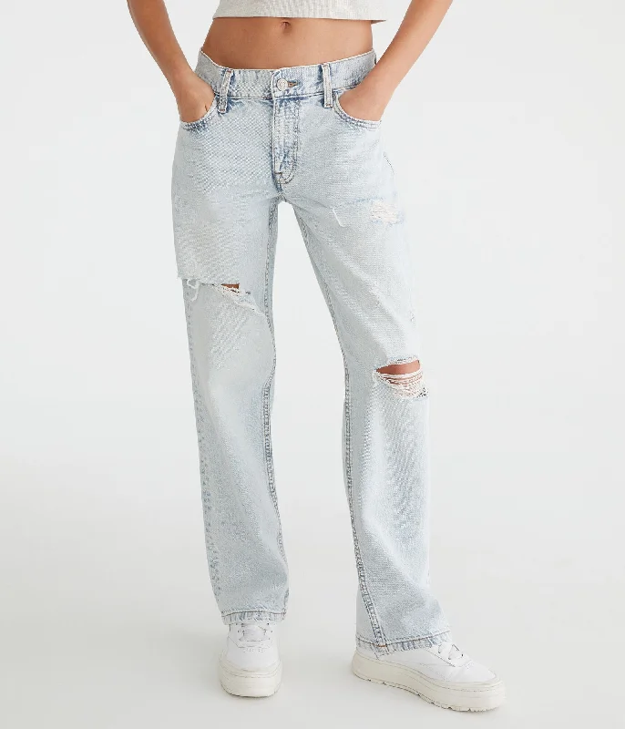 Jeans with studs and spikes for womenAeropostale Low-Rise Baggy Jean