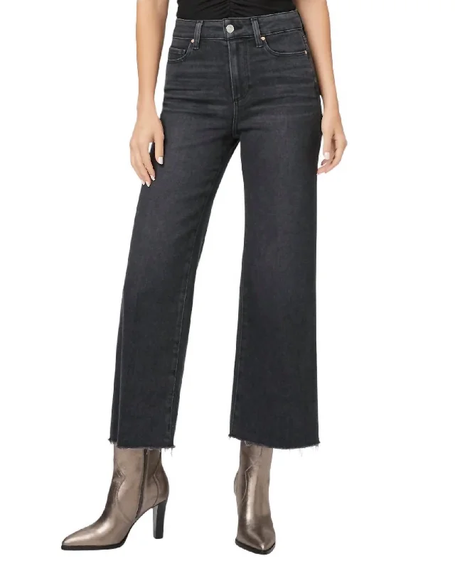 Jeans with a classic five-pocket design and added stretch for ease of movementAnessa Wide Leg Jean In Black Lotus