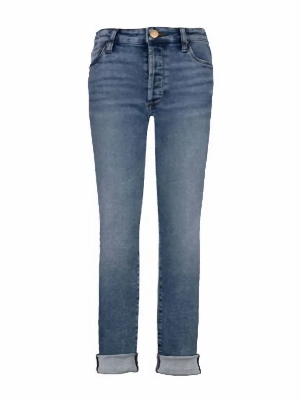 Stretchy jeans for comfort and fitCatherine High Rise Fab Ab Boyfriend Roll Up Jeans In Incredible