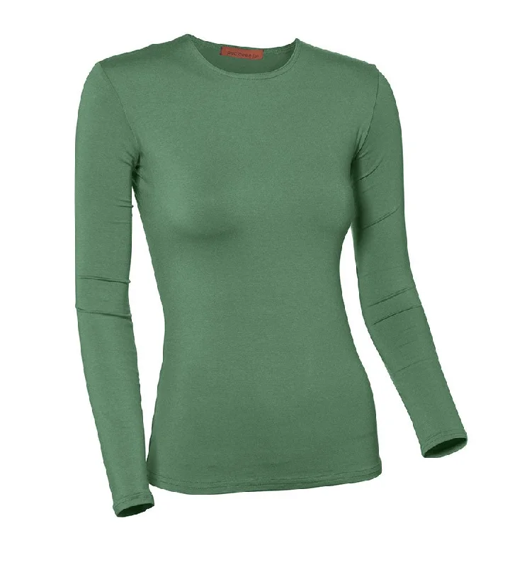 sheer long-sleeve lingerie topsPB&J Ladies Modal Long Sleeve Shell - Green