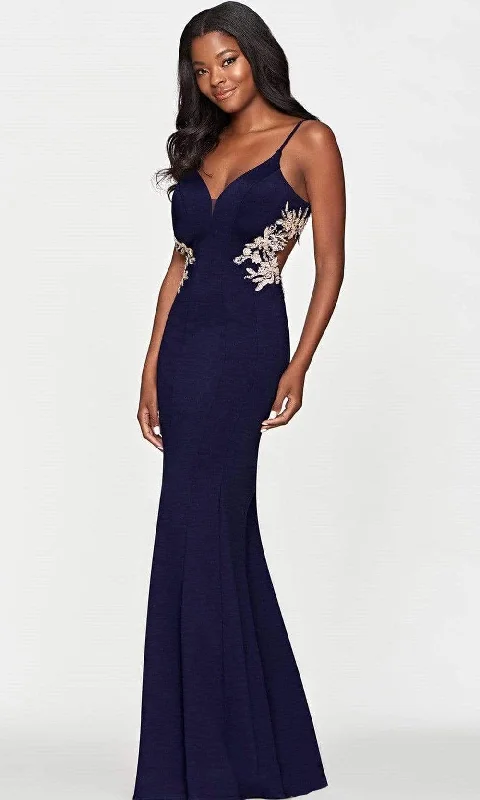 One-shoulder dresses for womenFaviana - S10668 V Neck Side Detailed Long Gown