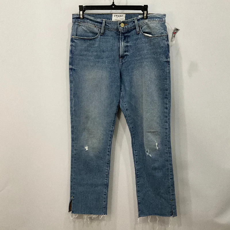 Jeans with button-fly closure for a classic styleJeans Straight By Frame In Blue Denim, Size: 8