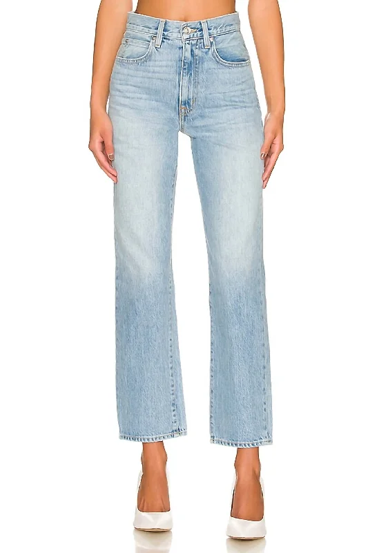 Stretch denim jeans with a high waist and fitted legs for a modern and flattering silhouetteLondon High Rise Straight Ankle Jean In Sweet Talk