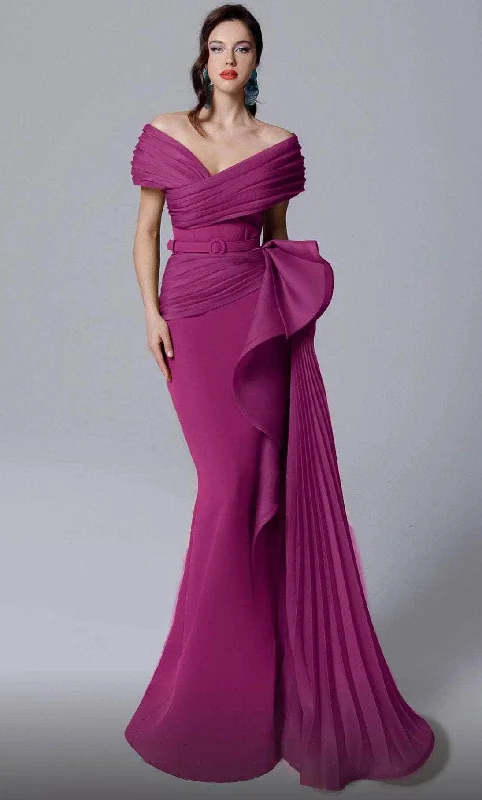 Sleeveless dresses for womenMNM Couture 2692 - Off Shoulder Mermaid Evening Gown