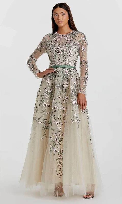 Sleeveless dresses for womenMac Duggal 20580 - Embroidered Jewel Neck Evening Dress