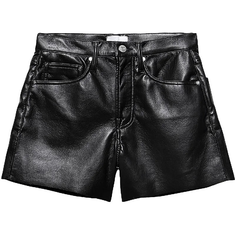 Autumn-inspired women's skirtsWomens Leather Casual High-Waist Shorts