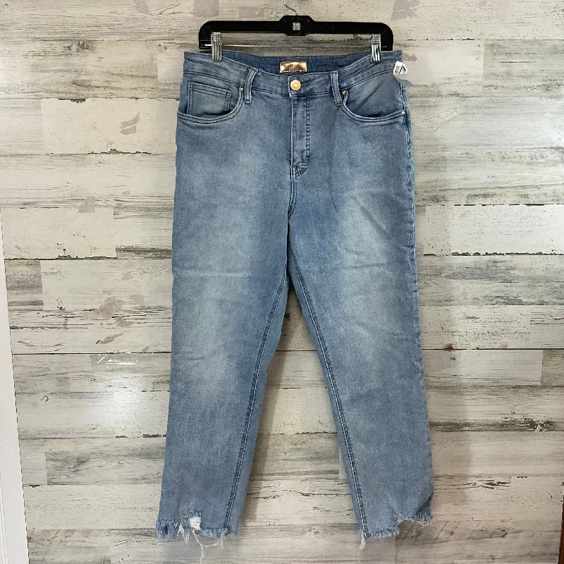 Stretch denim jeans with a fitted waist and slightly flared legs for a trendy silhouetteJeans Straight By Kut In Blue Denim, Size: 12