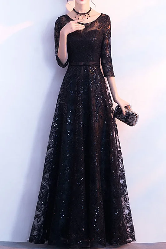 Vintage-inspired dresses for retro fashion loversHALF SLEEVE SEQUIN MAXI DRESS