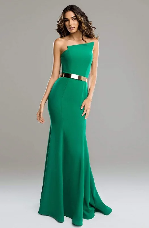 Vintage-inspired dresses for retro fashion loversNicole Bakti - 489 Strapless Asymmetric Neckline Mermaid Gown