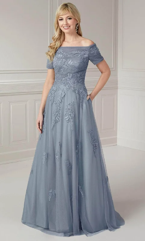 Flowy dresses for womenChristina Wu Elegance 17132 - Embroidered A-Line Gown