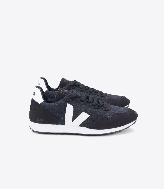 sheer lingerie with lace appliqués on the bustSDU Flannel in Black White from Veja