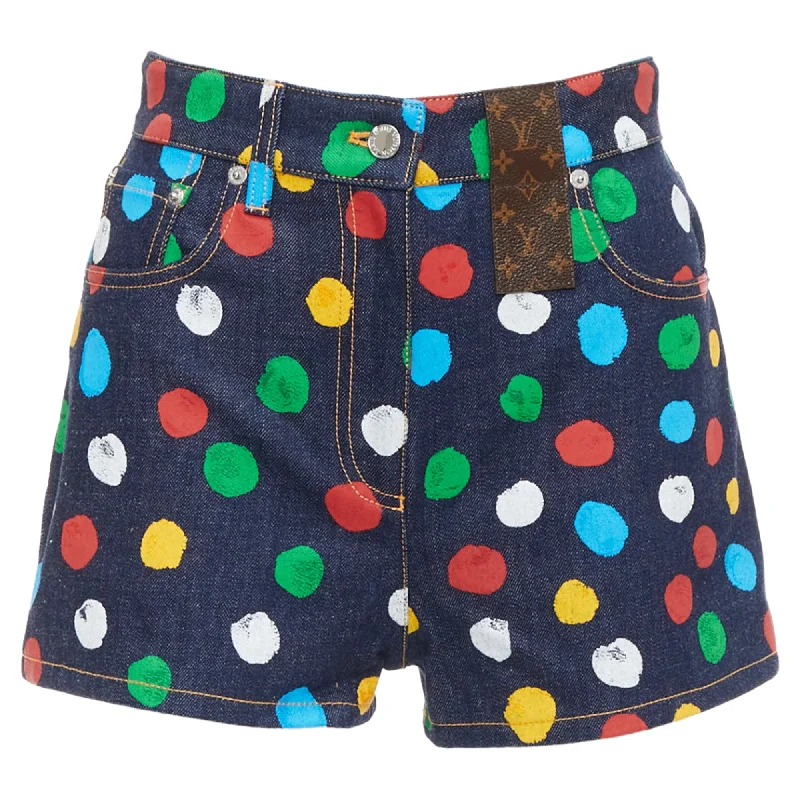 Polka dot women's dressesLouis Vuitton Yayoi Kusama Painted Dots Logo Patch Denim Shorts