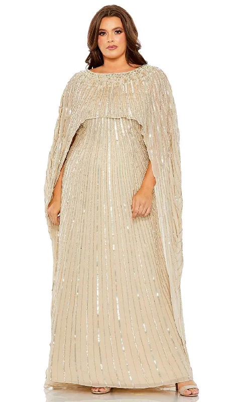 Sustainable dresses for eco-conscious womenMac Duggal 93993 - Embellished Column Cape Gown