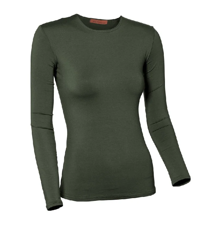 corset lingerie designsPB&J Ladies Modal Long Sleeve Shell - Olive Green