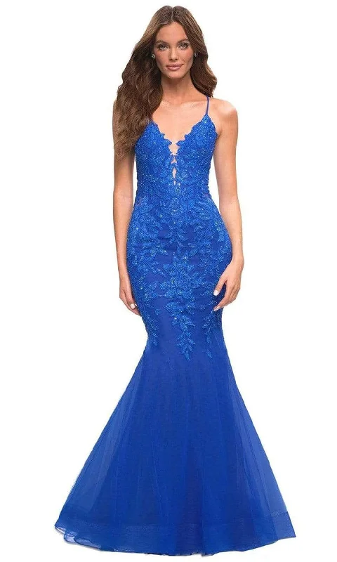 Strapless dresses for womenLa Femme - 30584 Beaded Lace Mermaid Gown